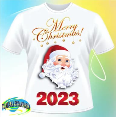 Camiseta Natal Papai Noel - Merry Crhistmas