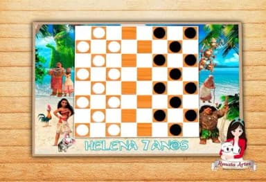 Jogo de Damas Personalizado Tema Moana