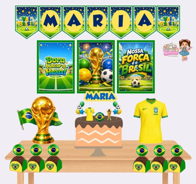Kit Festa Só Um Bolinho COPA BRASIL - Decoração de Festa