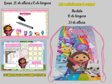 Kit Mochila e Lousa Magica Personalizada