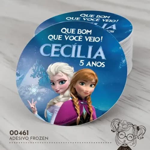 Adesivo Redondo Frozen - 00461