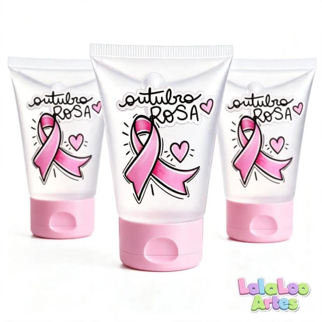 Frasco Personalizado Outubro Rosa Lembrancinha Laço Rosa Conscientização