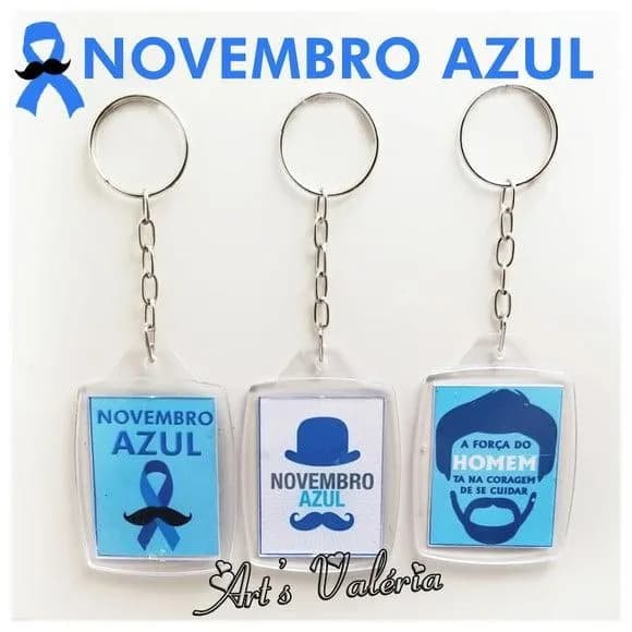 Chaveiro de Acrílico Novembro Azul