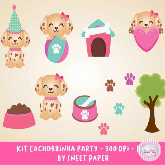 Kit Digital Cachorrinha Party 1CADB2F