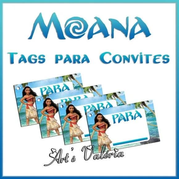 Tags para Convites Moana