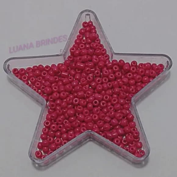 Miçanga acrílica Pink - 6mm - pacote c/ 60 gramas