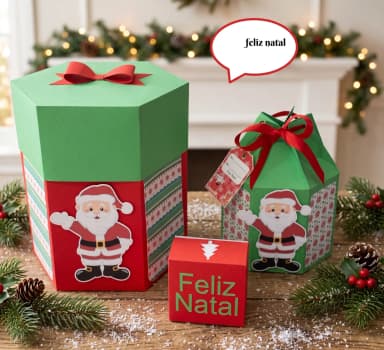 Kit Caixas Para Panetone - Arquivo de Corte
