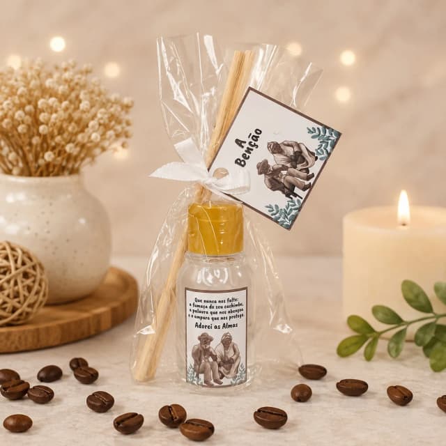 20 Unidades Mini Aromatizador Preto Velho e Preta Velha