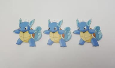 Pingentes Pokémon Wartortle em Acrílico UV 3 unidades