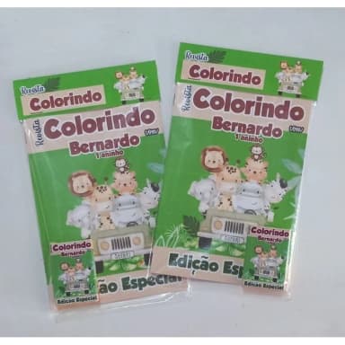 Kit Colorir com Revista e Giz de cera Personalizado Sarai Baby