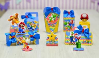 Kit 45 Lembrancinhas Mario Bros