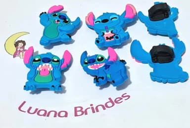 Pins para Cadarço Stitch Emborrachado 8 Unidades Variados