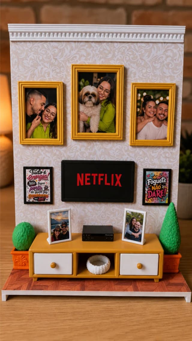 🧡 Cenário Série Decorativo Personalizado com Fotos Impressão 3D