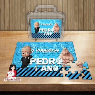 Quebra Cabeça Personalizado na Maleta o Poderoso Chefinho