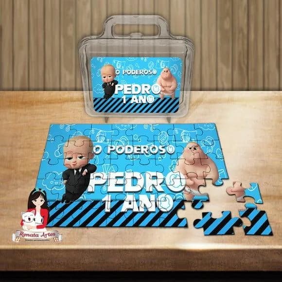 Quebra Cabeça Personalizado na Maleta o Poderoso Chefinho
