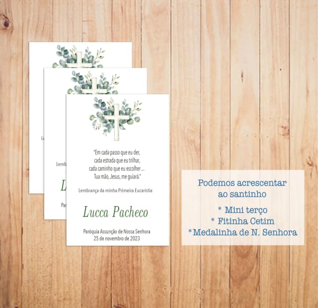 Lembrança Primeira Comunhão - Santinho