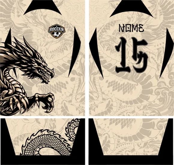 Arte Vetor Camisa Interclasse Dragão Irado Mod-167