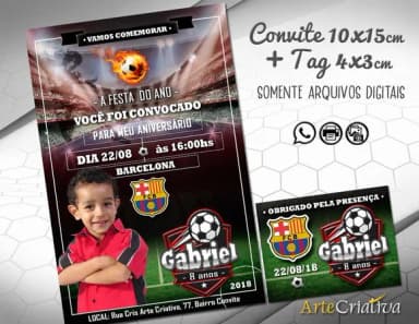 CONVITE DIGITAL e TAG Futebol Barcelona