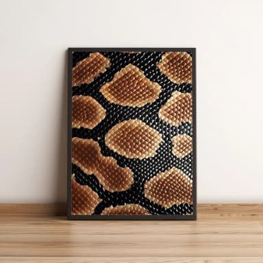 Quadro Decorativo com Escamas de Cobra Douradas e Pretas 2043