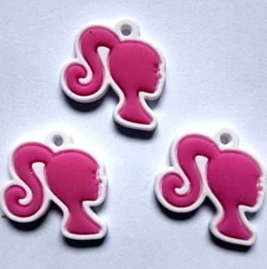 Pingente Barbie Emborrachado 2cm - 10 Unidades