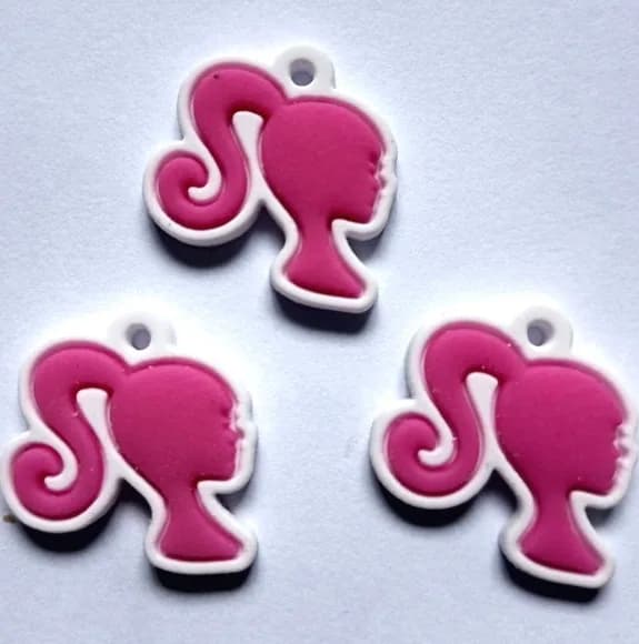 Pingente Barbie Emborrachado 2cm - 10 Unidades