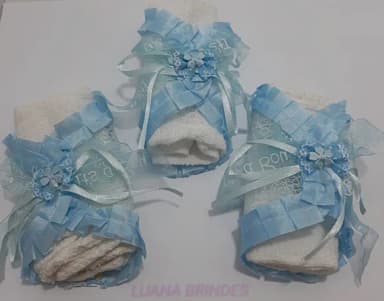 Lembrancinha Azul para Bebê com fraldinha - pct c/3 unidades