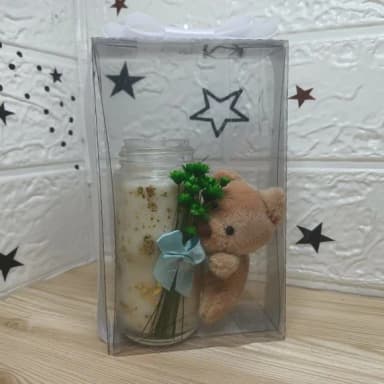 Kit Vela com Urso Agarrado