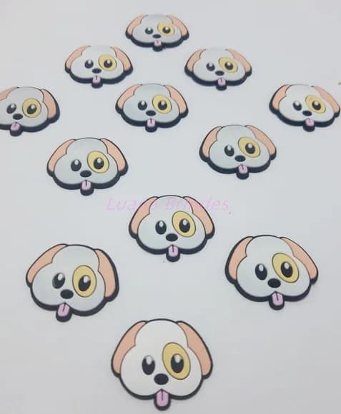 Aplique Carinha de Cachorro emborrachado - pct c/ 8 unid