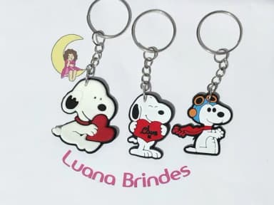 Chaveiro Snoopy Emborrachado Pacote com 6 Unidades