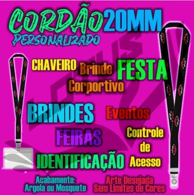 Cordão para Crachá Personalizado 20mm