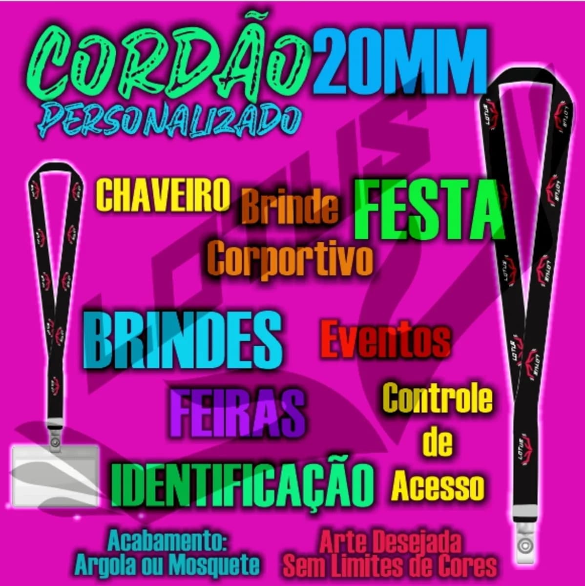 Cordão para Crachá Personalizado 20mm