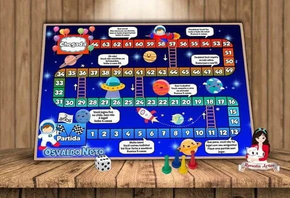 Tabuleiro Educativo Personalizado Tema Astronauta