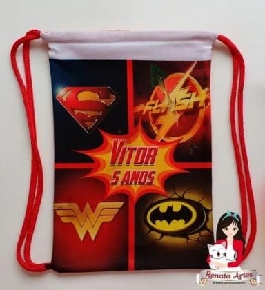 Mochila de Tecido Liga da Justiça