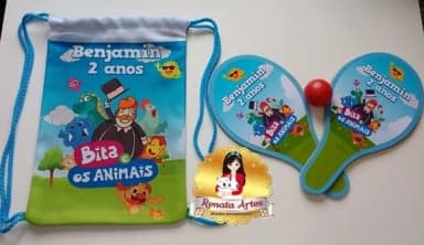Mochila Ping Pong Tema Bita e os Animais