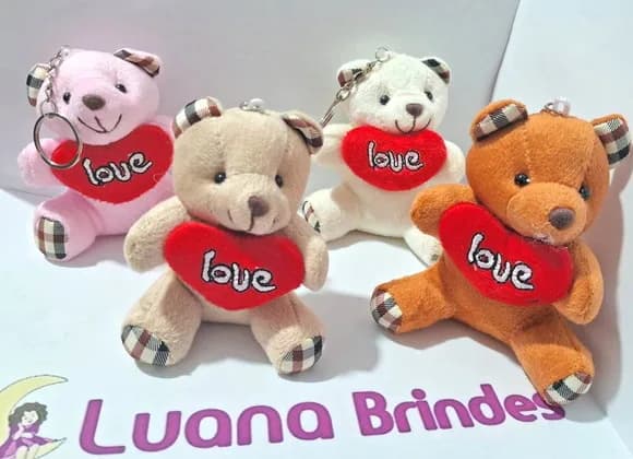 Chaveiro Urso de Pelúcia 10cm Pacotes com 1 Peça