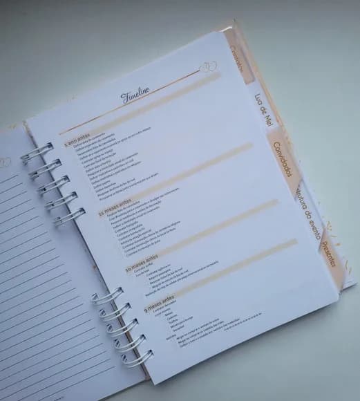 Planner da Noiva Personalizado Permanente c/ Divis - Mod 01