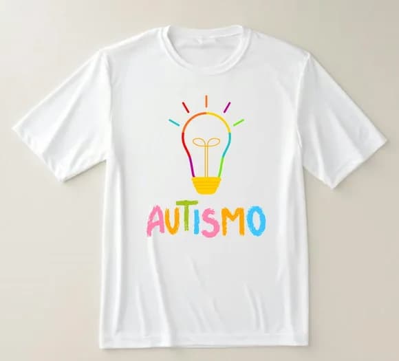 Camiseta Autismo Ideias Que Iluminam Design Colorido