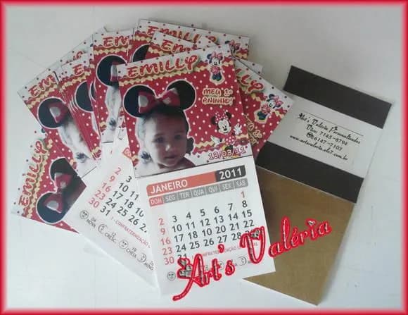 Mini Calendário Destacável 5cm x 10cm