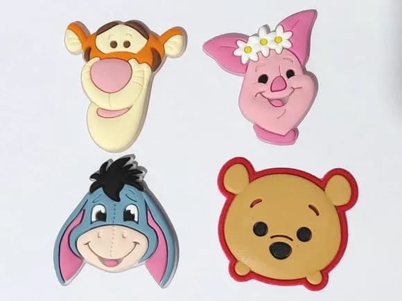 Aplique Turma do Ursinho Pooh Emborrachado 8 Unidades