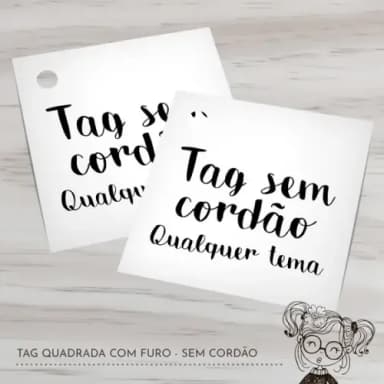 Tag Quadrada com Furo sem Cordão - 4cm