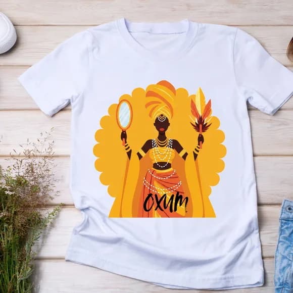 Camiseta Oxum (oxum Opará) - Amor, Riqueza e Águas Doces