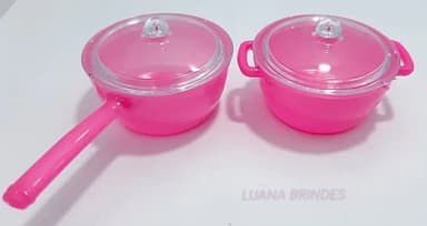 Kit Panelinhas Rosa Choque de acrílico c/tampa-pct c/4 Kits