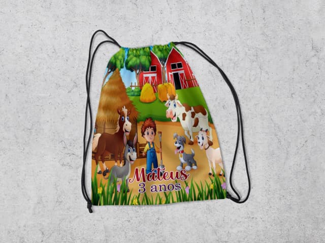 Mochilinha Personalizada Fazendinha
