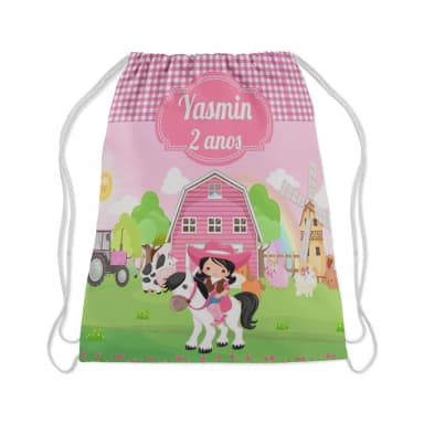 Mochilinha Personalizada para lembrancinhas Fazendinha