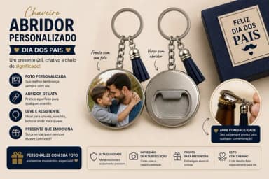 Chaveiro Abridor de Garrafa - Qualquer Tema