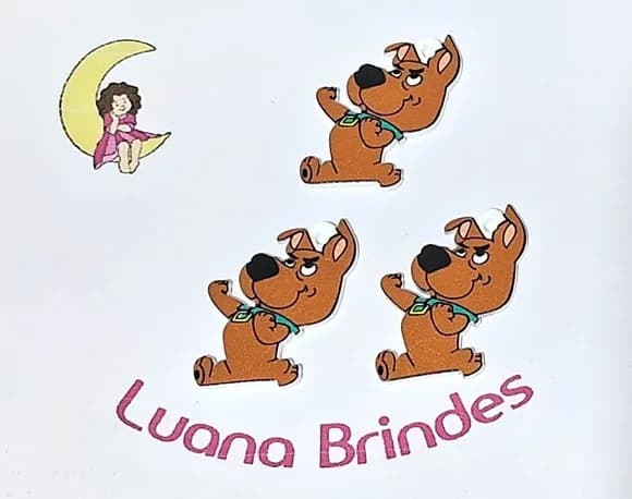 Pingente Scooby-loo Acrílico Pacote com 6 Unidades