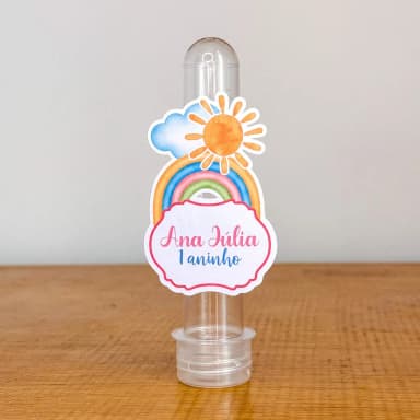 Apliques para Tubetes Personalizados PRIMEIRA VOLTA AO SOL MENINA - Decoração de Festa | Lembrancinhas | Aniversário | Personalizados