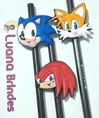 Lápis C/com Turma do Sonic Emborrachado Pacotes com 6 Unidad