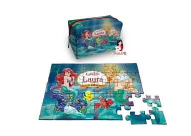 Necessaire Box com Quebra Cabeças a Pequena Sereia Ariel
