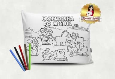 Almofada Pinte e Lave Fazendinha
